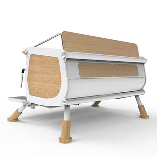 SANREMO Cafe Racer White & Wood | Commercial Espresso Machine